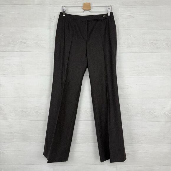 Akris Size 29 Straight Leg High Rise Dress Pant Trousers Gray Wool Preppy Office - Picture 13 of 13